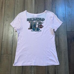 Y2K‎ Harley Davidson Pink T Shirt Women's Large Battlefield Gettysburg PA